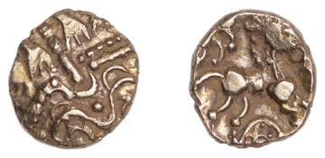British Iron Age, EAST WILTSHIRE, Uninscribed issues, gold Quarter-Stater, similar to...