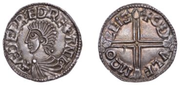 &AElig;thelred II (978-1016), Penny, Long Cross type [BMC IVa; BEH D], Chester, Authulfr,...
