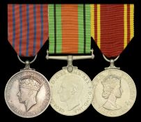 A fine Second War G.M. group of three awarded to Chief Officer M. Acornley, Milford Haven...