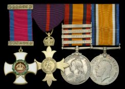 An unusual Boer War D.S.O., Great War 1918 O.B.E. group of four awarded to Lieutenant...