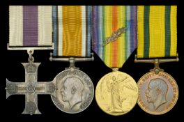A Great War M.C. group of four awarded to Major A. G. L. Sladen, Royal Engineers, who saw...