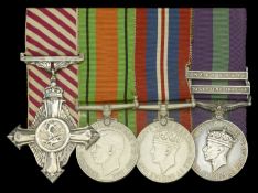 A scarce 'post-war Palestine' A.F.C. group of four awarded to Flight Lieutenant R....