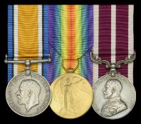 A scarce Great War immediate 'French theatre' Army M.S.M. group of three awarded to Chief...