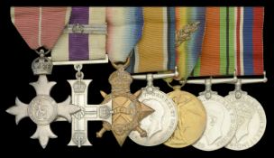 A Great War 'Western Front' O.B.E., M.C. and Second Award Bar group of seven awarded to...