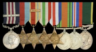 An exceptional Second War 'Desert Rat's' M.M. and Second Award Bar group of eight awarded...