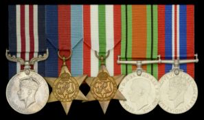 A fine Second War 'Italy campaign' immediate M.M. group of five awarded to Lance-Sergeant...