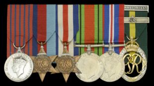 A fine Second War 'Birmingham Blitz' bomb disposal G.M. group of six awarded to Major T. H....