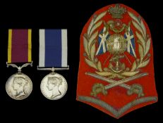 Pair: Colour Sergeant George Lanham, Royal Marines China 1857-60, no clasp (Geo. Lanham...