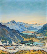 DÜRR, LOUIS: Blick auf die Engadiner Seenplatte in Richtung Maloja.