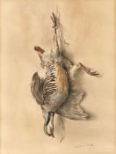 PORET, XAVIER DE: Nature morte au perdrix bartavelle.