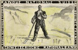 HODLER, FERDINAND: "Der ruhende Mäher (Entwurf für die Fünfzigfrankennote)".