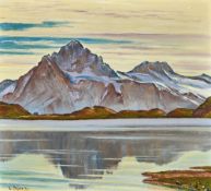 DÜRR, LOUIS: Wetterhorn und Bärglistock mit Bachalpsee.