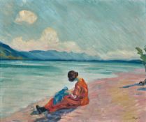 GEIGER, ERNST SAMUEL: "Sitzende Frau am Bielersee".