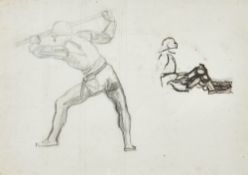 HODLER, FERDINAND: Zwei Figurenstudien zu "Schlacht bei Murten".