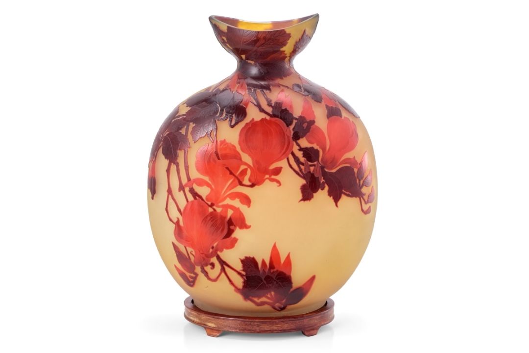 Gr. Vase "Magnolie", Jugendstil, Gallé um 1900. - Bild 1 aus 8