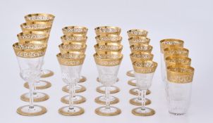 Glas-Garnitur für mind. 4 Pers., St. Louis Ende 20. Jh.