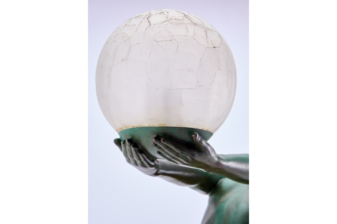 Art-Deco-Stil-Figurenlampe nach Max Le Verriers "Clarté" - Bild 5 aus 7