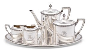 5-tlg. Kaffee-/ Tee-Kernstück "Deutsches Bundes- und Goldenes Jubiläumsschießen Frankfurt 1912".