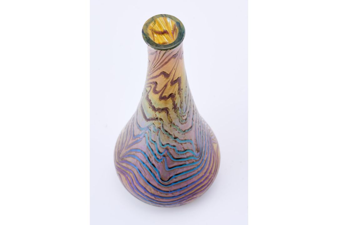 Kl. Solifleurvase mit Fadenauflage, Jugendstil, um 1900. - Bild 4 aus 5