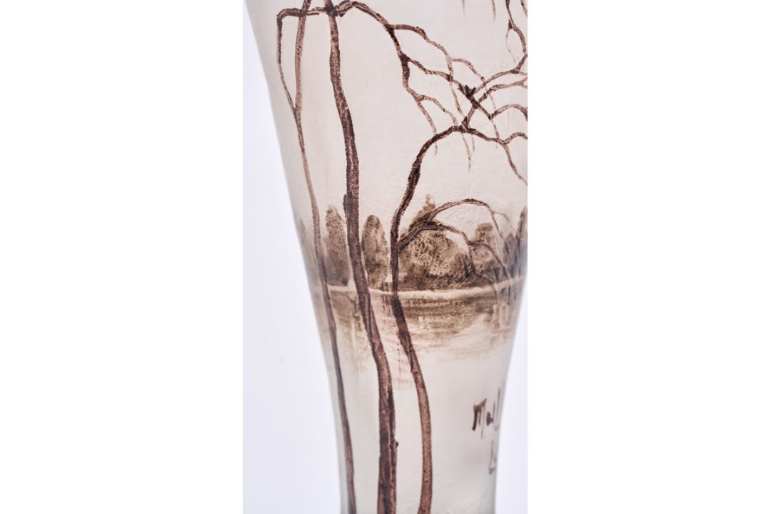 Kl. Vase "Flußlandschaft", Muller Frères nach 1910. - Bild 5 aus 5