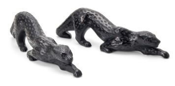 Paar Panther "Zeila", Lalique Ende 20. Jh.