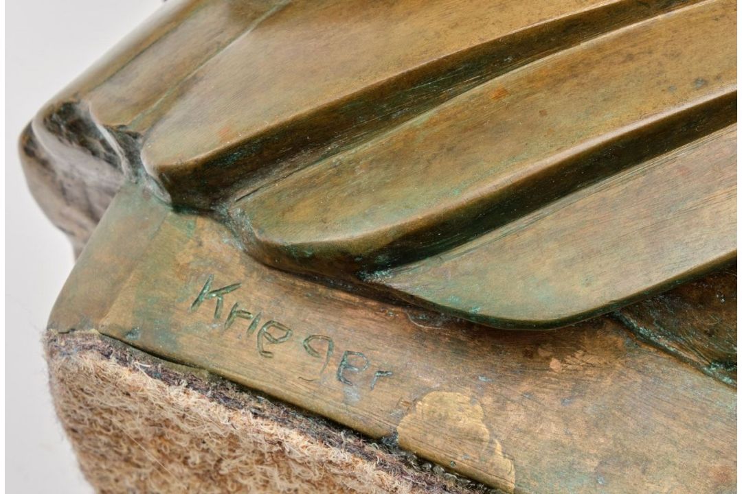 Bronze nach Wilhelm Krieger: Eule, wohl Mitte 20. Jh. - Bild 6 aus 6