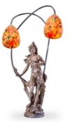 Gr. Tischlampe, Jugendstil, Frankreich um 1900.