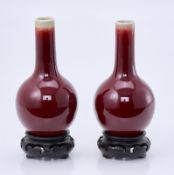 Paar kl. Ochsenblut-Vasen, China wohl 19. Jh.