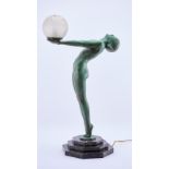 Art-Deco-Stil-Figurenlampe nach Max Le Verriers "Clarté"