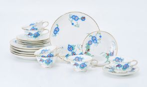 Satz von 6 Mokka-Gedecken, Art Deco, Rosenthal 1926/ ´27.