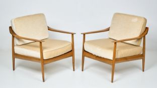 Paar Armlehnsessel im Dänischen Stil, wohl Walter Knoll 1960-70er Jahre