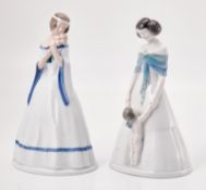 Paar Figuren "Rosenmädchen" und "Liebeszauber", Rosenthal um 1920.