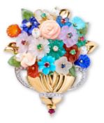 Blumenbouquet-Brosche Italien 2. Hälfte 20. Jh.
