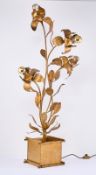 Gr. florale Stehlampe, wohl Hans Kögl Italien 1970er Jahre