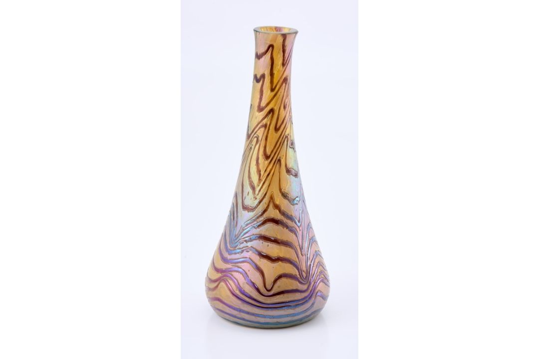Kl. Solifleurvase mit Fadenauflage, Jugendstil, um 1900. - Bild 1 aus 5