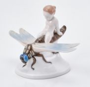 "Gleitflug"/ Putto auf Libelle, Rosenthal 1924.