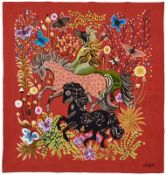Tapisserie "La Chasse aux Papilonns", Don Robert, wohl um 1970