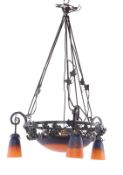 Gr. Jugendstil-Deckenlampe, Charles Schneider, Frankreich um 1910
