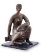 Bronze Hans Bernt Gebhardt: Frau mit Buch, 2. Hälfte 20. Jh.