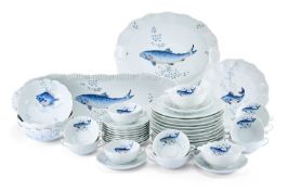 Fisch-Service für 12 Pers., Limoges um 1960.