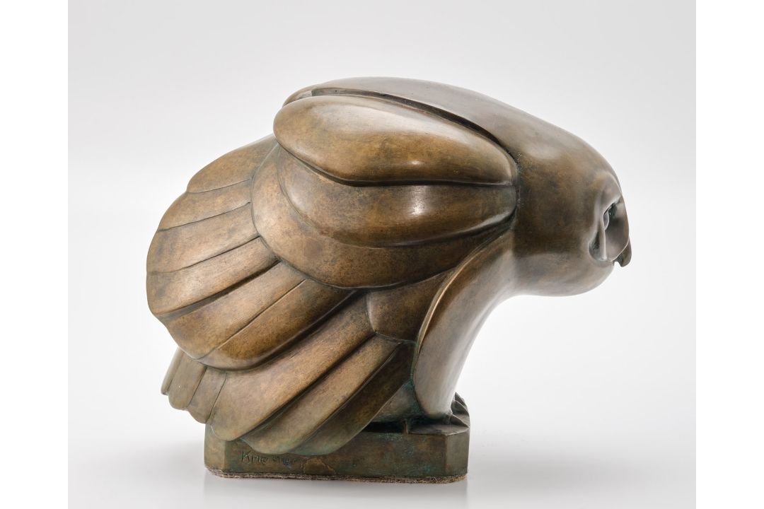 Bronze nach Wilhelm Krieger: Eule, wohl Mitte 20. Jh. - Bild 3 aus 6