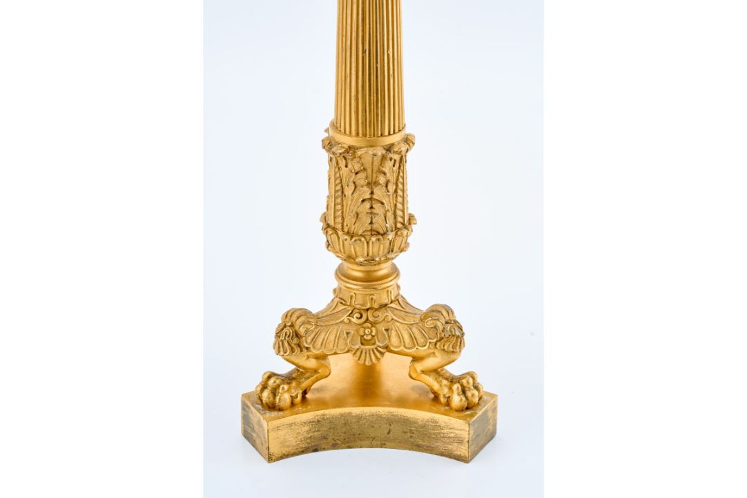 Paar gr. 4-flamm. Leuchter, Empire, um 1810. - Bild 4 aus 5