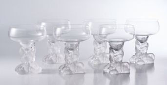 Satz von 6 Champagnerschalen, Royales de Champagne, Frankreich 2. Hälfte 20. Jh.