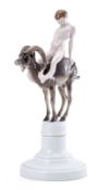 "Capriccio"/ Knabe auf Steinbock, Rosenthal um 1920.