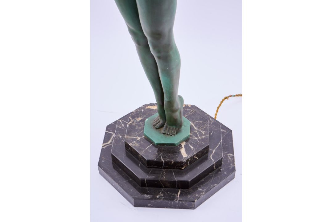 Art-Deco-Stil-Figurenlampe nach Max Le Verriers "Clarté" - Bild 6 aus 7