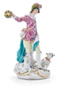 Schäfer mit Blumenkranz, Meissen wohl um 1760.