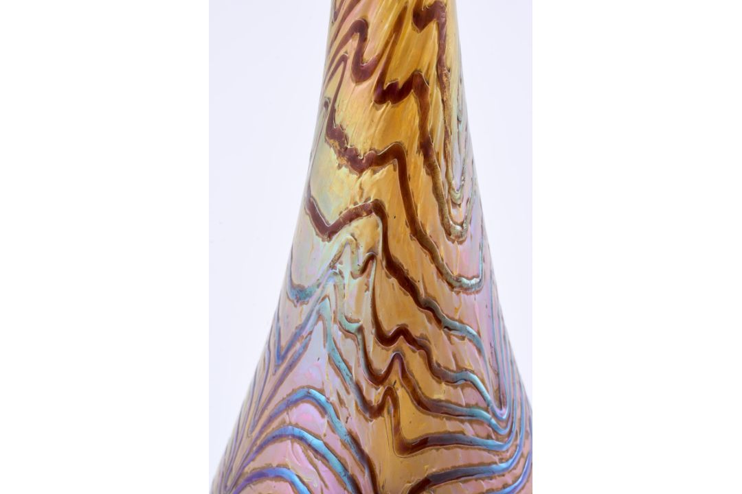 Kl. Solifleurvase mit Fadenauflage, Jugendstil, um 1900. - Bild 3 aus 5