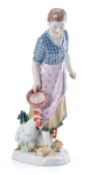 Hühnermagd, Meissen um 1920.