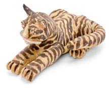 Studiokeramik Beate Kuhn: Tigerkatze, um 2000.