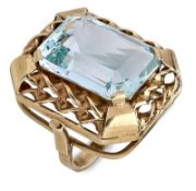 Aquamarin-Cocktailring um 1930